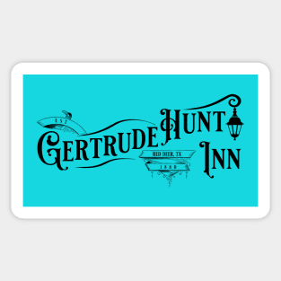 Gertrude Hunt Souvenir tee (Black) Sticker